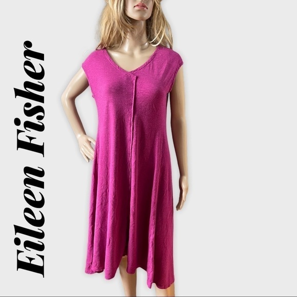 Eileen FISHER Berry Colored Maxi Dress - Picture 1 of 7
